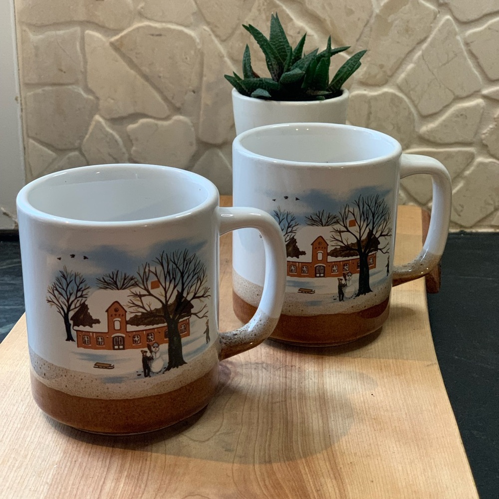 VINTAGE | Set of 2 | Winter Themed Mugs